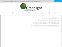 Tablet Screenshot of greenlightmediastrategies.com